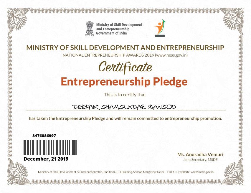 Enterpreneurship Pledge